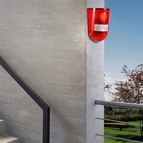 Alarme anti-effraction avec sirène et lumière clignotante LED énergie solaire Detector