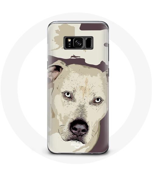 Coque pour Samsung Galaxy S8 Chien de Pitbull Blanc Maniacase