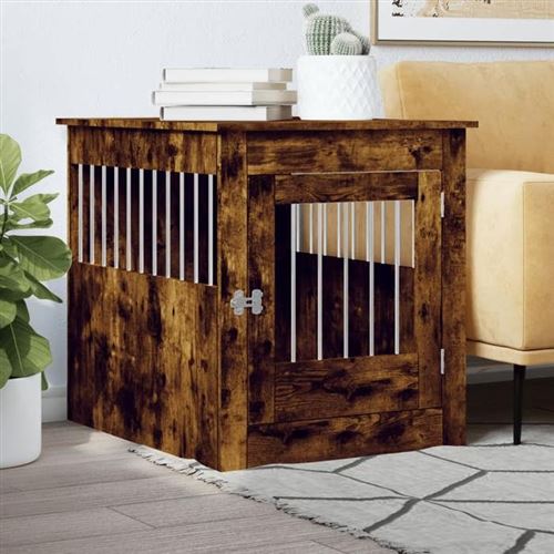 Comparer les prix de vidaXL Meuble de cage pour chiens chêne fumé 64,5x80x71 cm