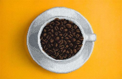 Tasse Mit Kaffeebohnen Perlenstickset - Miniart Crafts