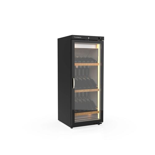 Non Communiqué Noir Cave À Vin Mono Température 1 Porte 240 L Intérieur Inox Coreco