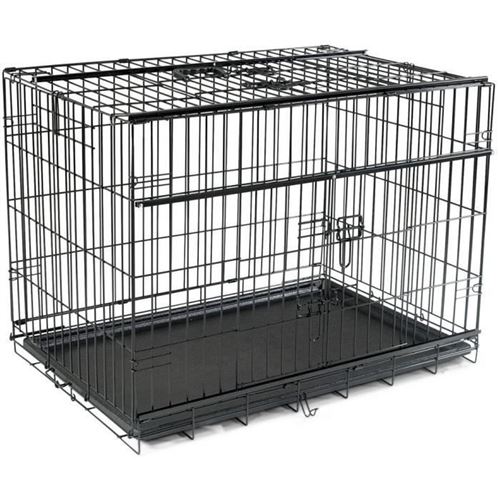 VADIGRAN Cage metallique pliable Premium - 91 x 61 x 69 cm - Noir - Pour chien