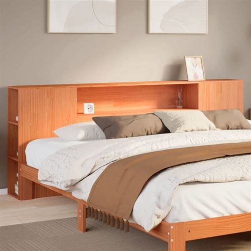 Vidaxl - Testiera Con Ripiani Marrone Cera 200 Cm In Legno Di Pino