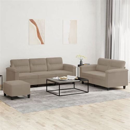VIDAXL - Ensemble de Canapés - 3 Pièces - Avec Coussins et Repose-pied - Image 2