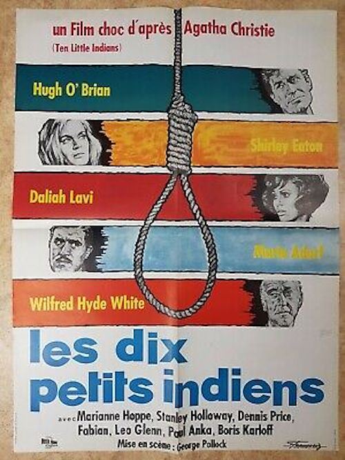 Affiche de Cinéma Originale - Les dix petits Indiens - 1966 - George Pollock - Shirley Eaton - 60x80cm État correct - N/A reconditionné disponible sur Fnac