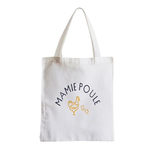 Grand sac pour shopping Mamie poule famille mignon
