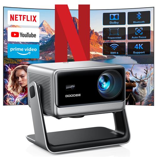  Konsoefuly Vid&eacute;oprojecteur 4K WiFi Bluetooth Netflix Dolby Portable Compatible HDMI USB iOS Android TV Stick PS5