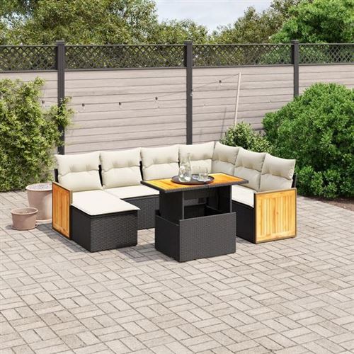 Non Communiqué Noir Vidaxl Salon De Jardin Avec Coussins 8 Pcs, Canapés De Terrasse, Ensemble De Meubles De Patio, Mobilier D'extérieur, 3274073