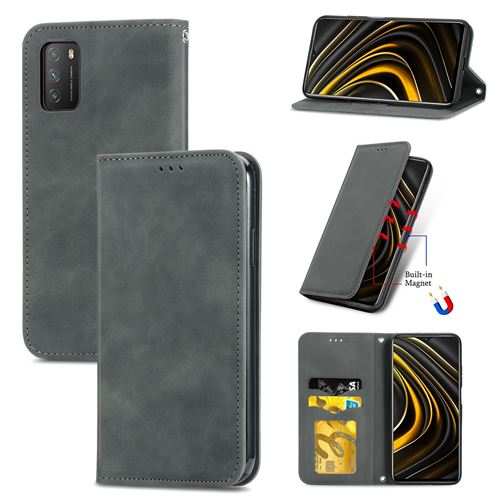 MPFRANCE Housse pour Xiaomi Redmi 9T Gris [Velours]