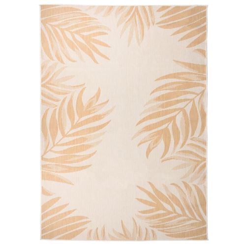 vidaXL Buitenkleed met bladpatroon platgeweven 140x200 cm340859