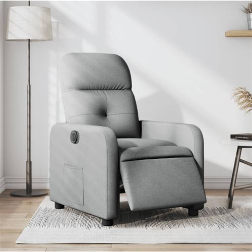 Non Communiqué Gris Clair Vidaxl Fauteuil Électrique Réglable Tissu