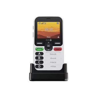 DORO Leva X10 - 4G téléphone de service - RAM 64 Mo / Mémoire interne 128 Mo - microSD slot - 320 x 240 pixels (60 Hz) - blanc et noir - 1