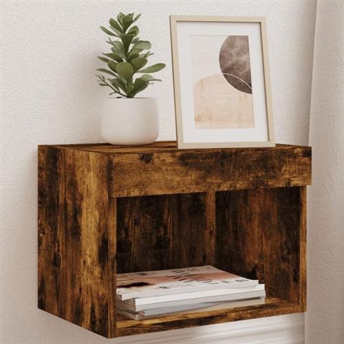 VIDAXL - Table de Chevet Murale - Lot de 2 - Avec Éclairage LED - Image 2