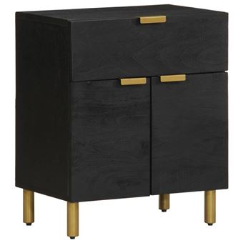 vidaXL Table de chevet noir 50x33x60 cm bois d'ingénierie, table d'appoint, armoire de lit, table d'appoint pour chambre, 4017659 - 1
