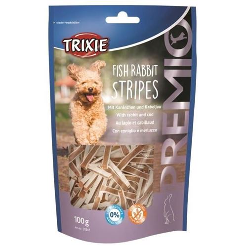 Meilleurs prix pour Trixie Premio Fish Rabbit Stripes pour chien 100 g