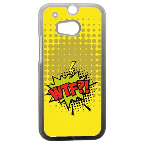 Coque Wtf Fond Jaune Compatible Htc One 2 M8 Transparent