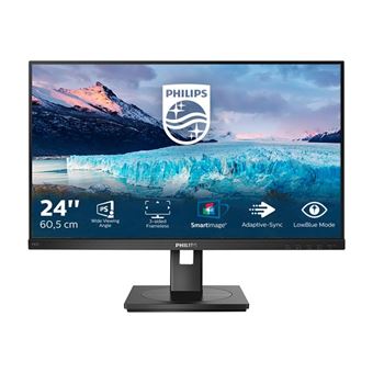 Philips S-line 242S1AE - Écran LED - 24" (23.8" visualisable) - 1920 x 1080 Full HD (1080p) @ 75 Hz - IPS - 300 cd/m² - 1000:1 - 4 ms - HDMI, DVI-D, VGA, DisplayPort - haut-parleurs - texture noire