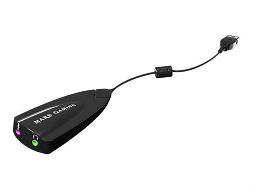 MARS GAMING MAH1V2 - Koptelefoon - over oor - met bekabeling - USB, 3,5 mm-stekker - zwart, rood