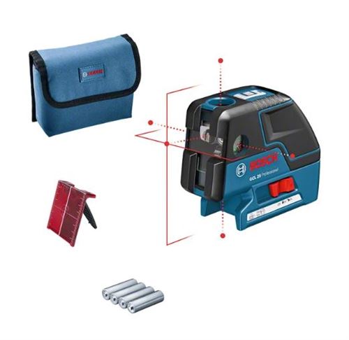 Laser points et lignes GCL 25 Professional + 4 piles 1,5V - BOSCH - 0601066B00