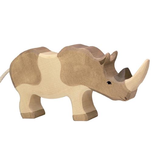 Animaux En Bois Rhinocéros Figurine Holztiger
