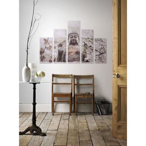 Icaverne tableau - toile ART FOR THE HOME Set de 5 toiles imprimées Harmonie Boudha - 150x100 cm