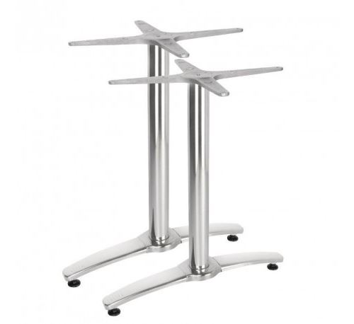 Pied de table double aluminium pour plateau 1100/700 - Bolero - Aluminium