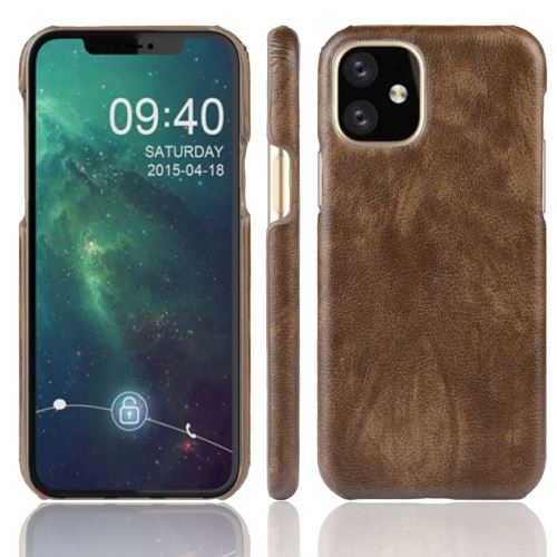 Etui en PU rigide café pour votre Apple iPhone 5.8 pouces (2019)