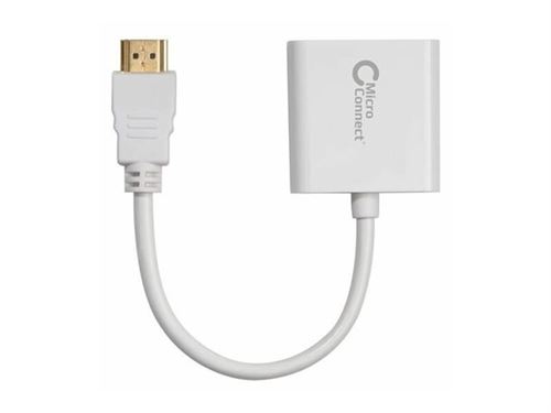 MicroConnect HDMVGA1 Adaptateur HDMI m&acirc;le vers VGA femelle Blanc