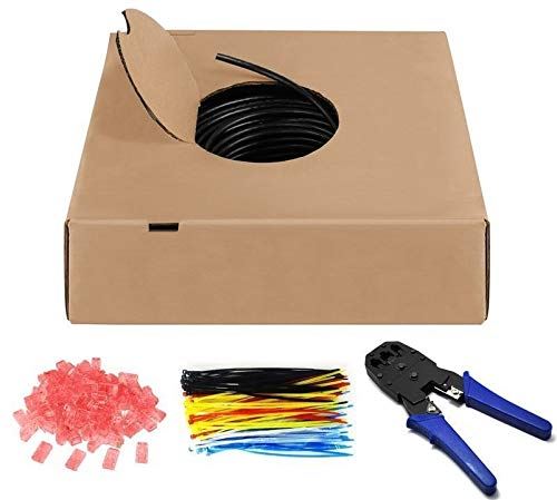 Wentronic 55440 Goobay Cat 6 Câble réseau d'extérieur UTP, Noir, 100 m – Matériau en cuivre AWG 241 (Fixe), PE