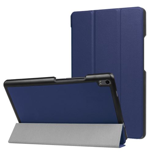 Étui de protection tri-pliée avec support pour Lenovo Tab4 8 Plus TB-8704F/N - Bleu foncé