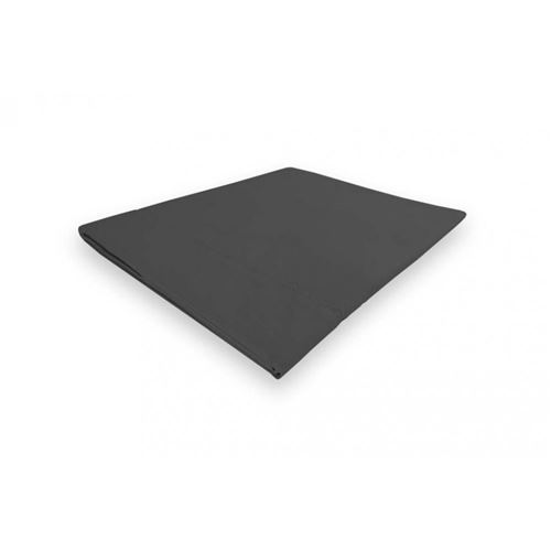 Drap plat en coton percale 180x290 cm CAMILLE anthracite, par songe de camille