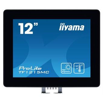 iiyama ProLite TF1215MC-B1 - Écran LED - 12.1" - cadre ouvert - écran tactile - 1024 x 768 - IPS - 540 cd/m² - 1000:1 - 25 ms - HDMI, VGA, DisplayPort - noir