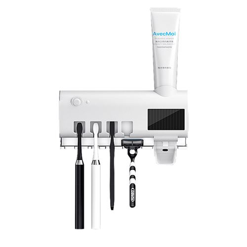 Porte-Brosse À Dents UV -USB Charge Blanc Avec Distributeur De Dentifrice