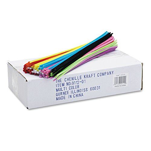 CHENILLE KRAFT COMPANY, Tiges ordinaires 911201, 12 po x 4 mm, fil métallique, polyester, assorties, boîte de 1000