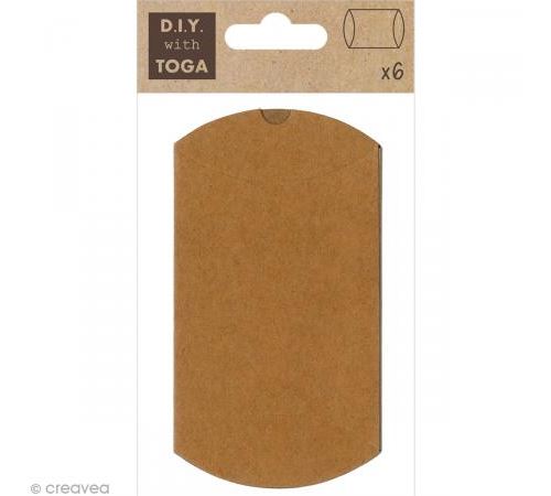 Boîte cadeau à décorer 6 x 8 cm - kraft - 6 pcs