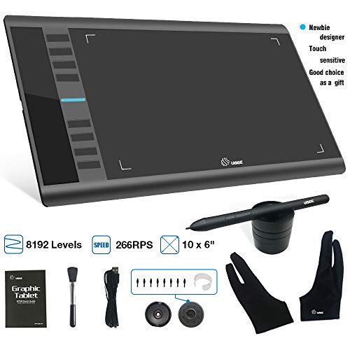 Tablette graphique M708 UGEE Tablette graphique grand format 10 x 6 pouces avec zone active 8 touches de raccourci clavier tablettes