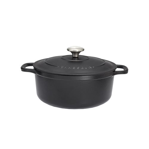 Cocotte ronde en fonte &eacute;maill&eacute;e 18cm noire sublime Chasseur puc471801