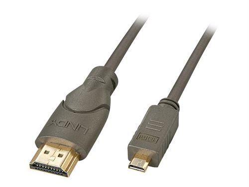 Lindy Noir - Adaptateur Hdmi - 19 Pin Micro Hdmi Type D Mâle Pour Hdmi Mâle - 2 M
