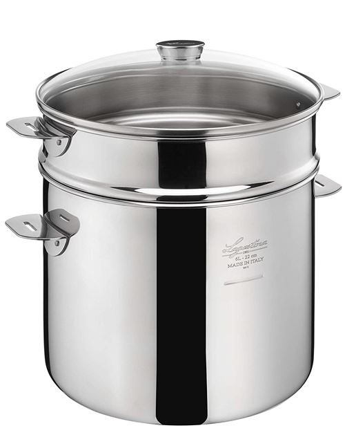 LAGOSTINA SALVASPAZIO 012135020922 Pastaïola inox 22 cm Tous feux dont induction (anses et poignés vendues séparemment)