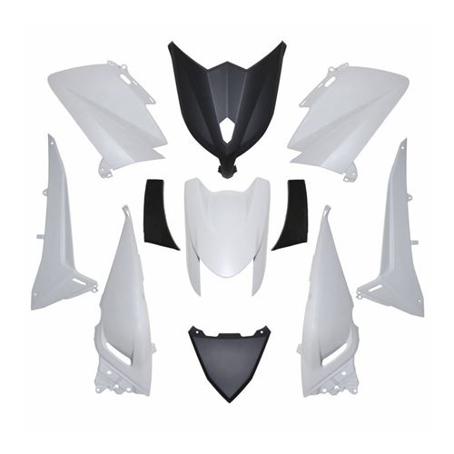 Carrosserie-carenage maxiscooter adaptable yamaha 530 tmax 2012+2014 blanc brillant (kit 11 pieces) -p2r-