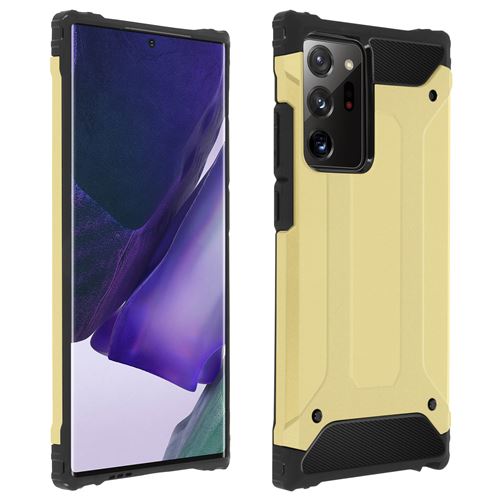 Avizar Coque Pour Samsung Galaxy Note 20 Ultra Design Relief Bi-matière Antichute Or