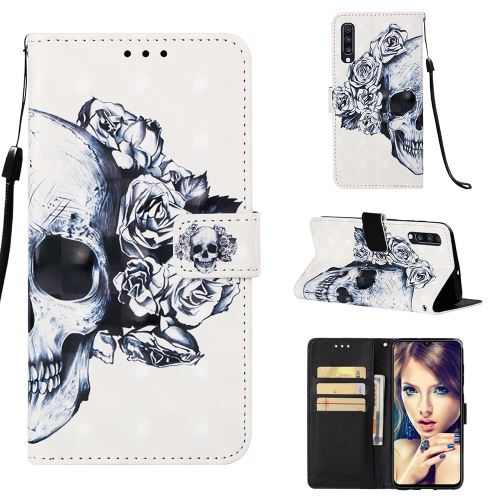 Etui en PU impression de motifs crâne froid pour votre Samsung Galaxy A70