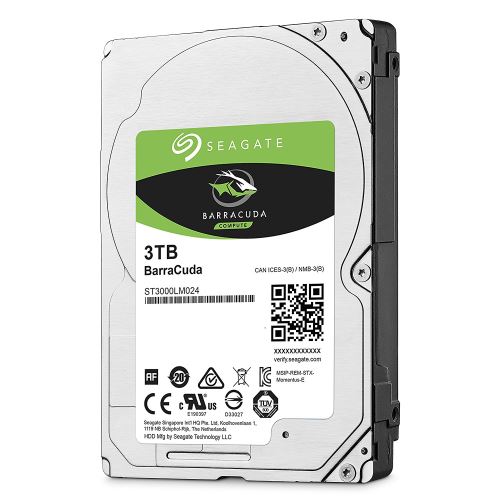 Seagate st3000lm024 Barracuda 3TB, 6,4 cm (2,5 ), Disque dur interne, 15 mm, cache 128 Mo, SATA 6 Gb/s Noir
