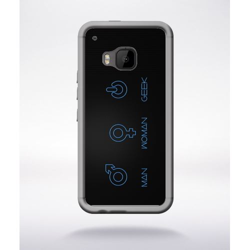 Coque Symbole Geek Man Women Compatible Htc One M9 Transparent