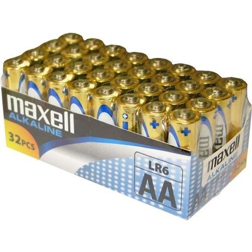 Pilas Maxell AA LR06 R06 Bateria Alcalinas Alkalina Power 1.5V lote de 32 pilas