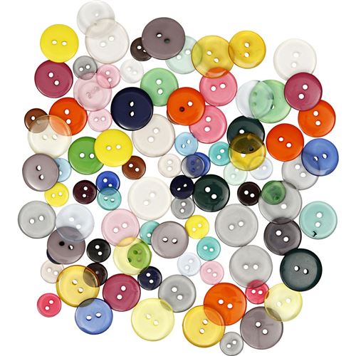 Creotime boutons multicolores 100 pièces