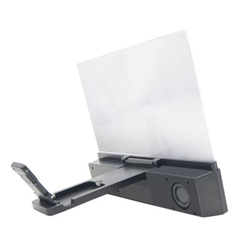 Amplificateur de projecteur d'écran de téléphone portable 3D avec haut-parleur Bluetooth12 pouces -Noir