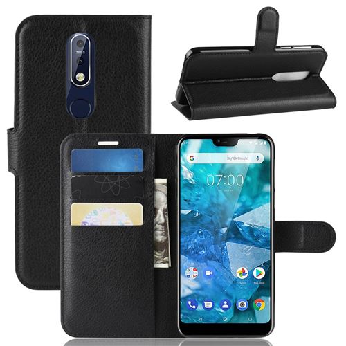 Etui en PU noir pour votre Nokia 7.1