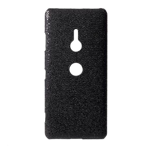 Etui en PU revêtement crocodile rigide paillettes noir pailletées pour votre Sony Xperia XZ3
