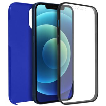 Coque iPhone 12 / 12 Pro Protection Arrière Rigide et Avant Souple bleu - 1